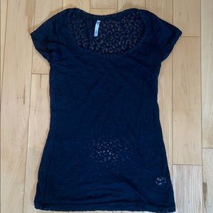 Back see-through cheetah T-shirt